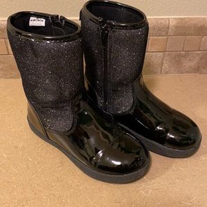 Carter’s black sparkly boots, size little girl 12